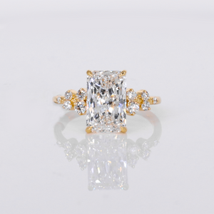 14k Solid Gold Lab Diamond Emerald Cut Engagement Ring - 30365