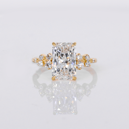14k Solid Gold Lab Diamond Emerald Cut Engagement Ring - 30365