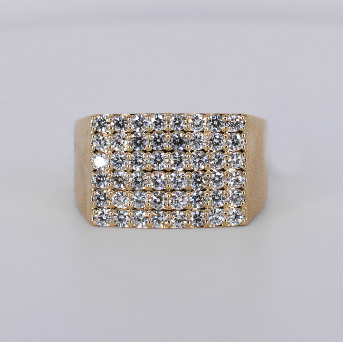 10k Solid Gold Lab Diamond Square Ring - 30388
