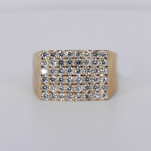 10k Solid Gold Lab Diamond Square Ring - 30388