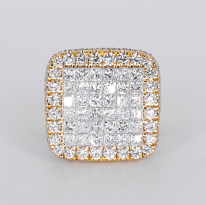 10k Solid Gold Lab Diamond Square Ring - 30381
