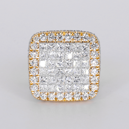 10k Solid Gold Lab Diamond Square Ring - 30381