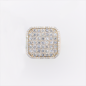 10k Solid Gold Lab Diamond Square Men's Ring - 30349
