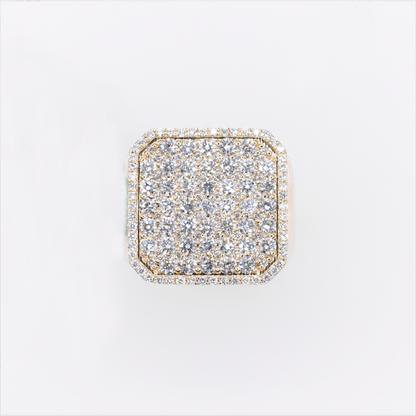 10k Solid Gold Lab Diamond Square Men's Ring - 30349
