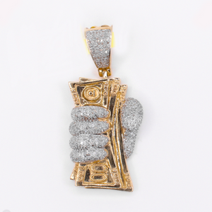 10k Gold Diamond Money Fist Pendant - 60630