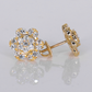 14k Solid Gold 13mm Lab Diamond Sun Flower Earrings - 50314