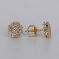 14k Solid Gold 8.5mm VVS Lab Diamond Flower Earrings - 50351