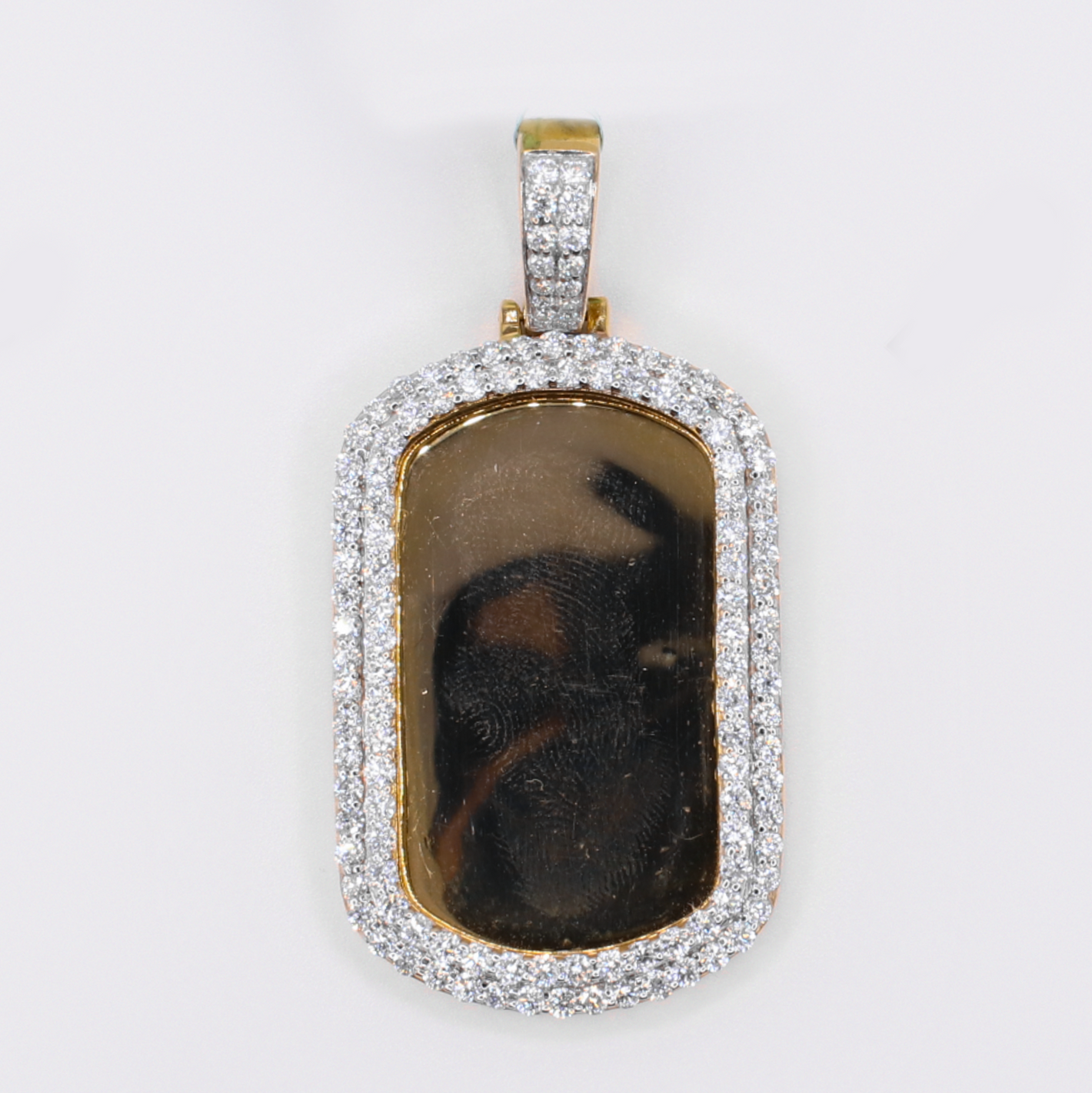 10k Gold Diamond Dog Tag Pendant - 60625