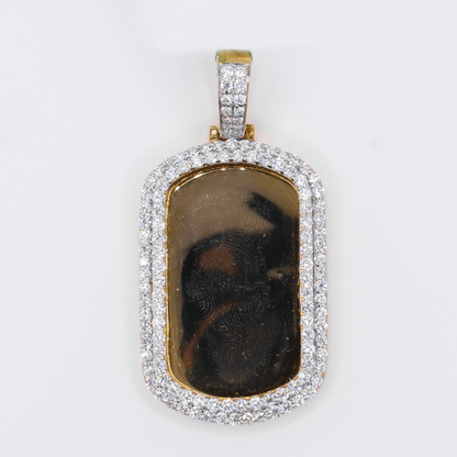 10k Gold Diamond Dog Tag Pendant - 60625