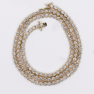 10k Solid Yellow Gold 3.5mm Lab VVS Diamond Tennis Chain - 10118