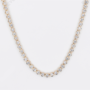 10k Solid Yellow Gold 3mm Lab VS Diamond Tennis Chain - 10121