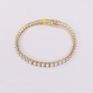 14k Solid Yellow Gold VVS Lab Diamond Tennis Bracelet - 20202