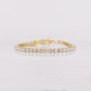 14k Solid Yellow Gold VVS Lab Diamond Tennis Bracelet - 20202