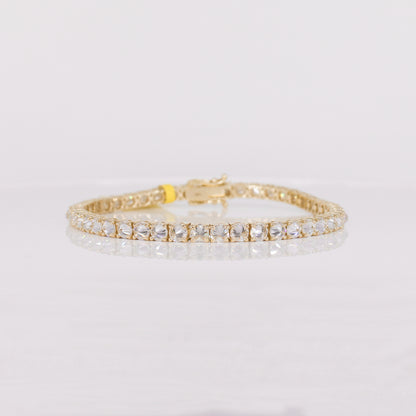 14k Solid Yellow Gold VVS Lab Diamond Tennis Bracelet - 20202