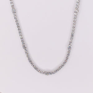 14k Solid White Gold 3mm Lab VVS Diamond Knot Tennis Chain - 20203