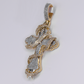 10k Gold Diamond Thorn Cross Pendant - 60662