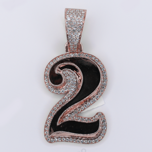 10k Solid Gold Lab Diamond Custom 5 Pendant - 60672