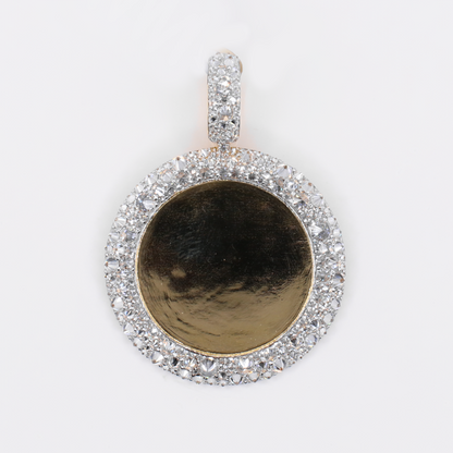 10k Solid Gold Upside Down Lab Diamond Picture Pendant - 60584