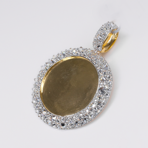 10k Solid Gold Upside Down Lab Diamond Picture Pendant - 60584