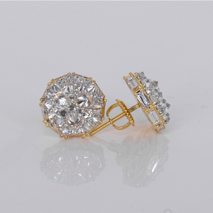 14k Solid Gold Upside Down Lab Diamond 13mm Earrings - 50300