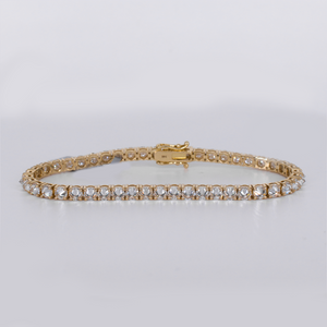14k Gold Upside Down Lab Diamond 4mm Tennis Bracelet - 20237