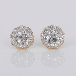 14k Solid Gold Upside Down Lab Diamond 13mm Earrings - 50300