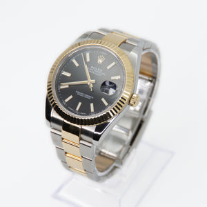 Rolex Datejust 41mm 126333 18k Yellow Gold & Steel - Black Stick Dial - 40008