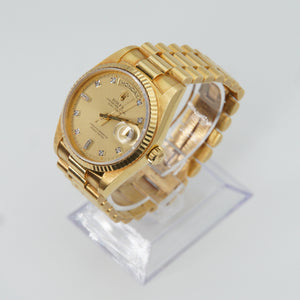 Rolex 36mm Day Date Presidential 18038- 18k Yellow Gold - Diamond Dial