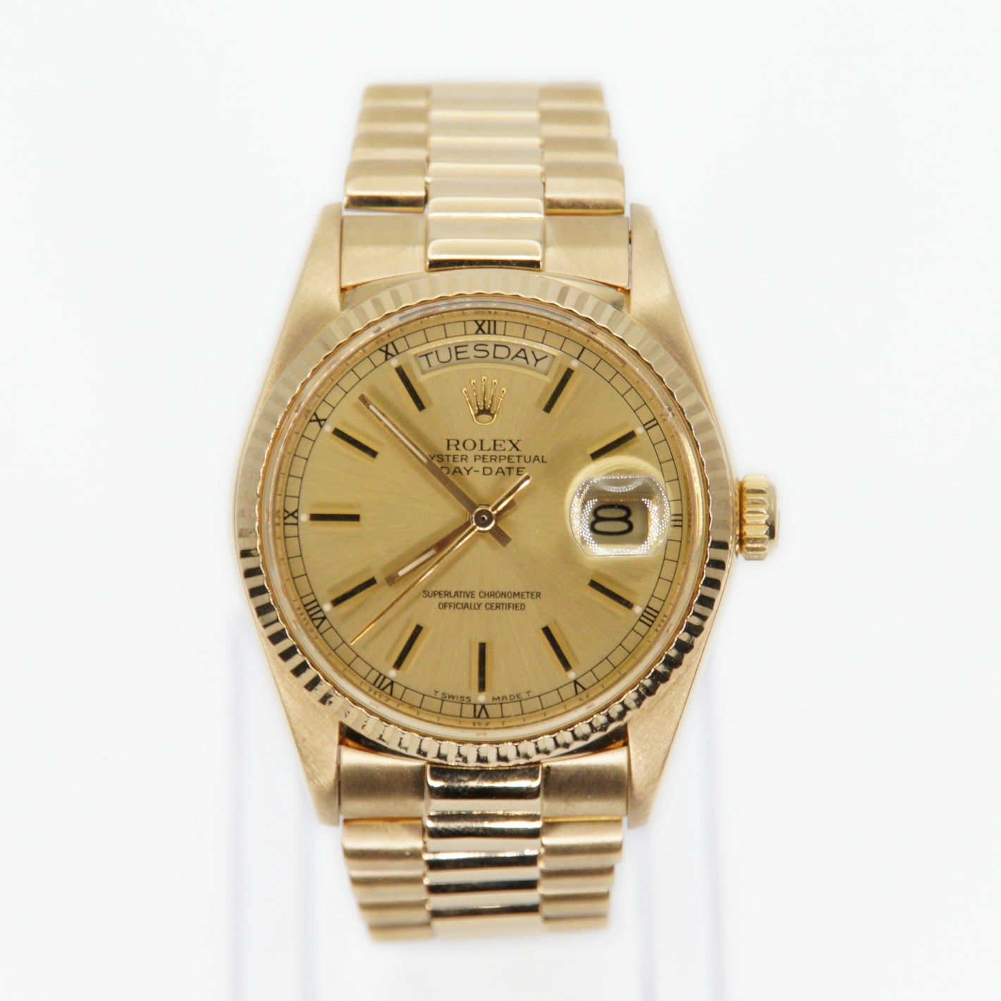 Rolex Day Date 36mm Presidential 18038- 18k Yellow Gold - Gold Dial - 40038