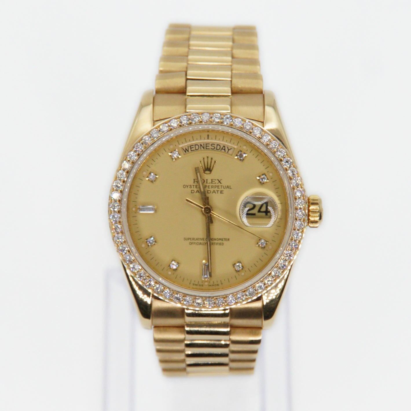 Rolex Day Date 36mm Presidential 18038 - 18k Yellow Gold - Diamond Dial & Bezel - 40035