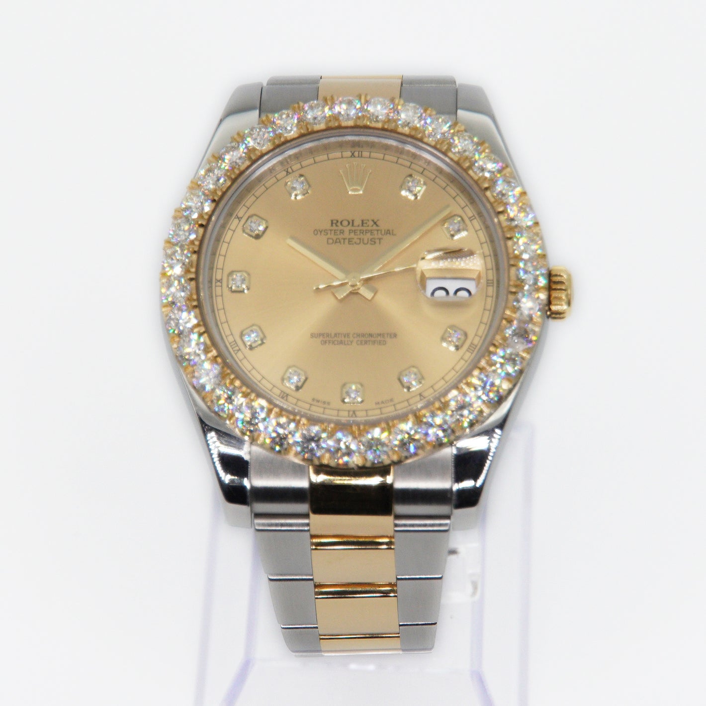 Rolex Datejust 41mm 116333 - 18k Gold & Stainless Steel - Diamond Bezel & Dial - 40013