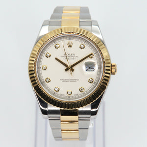 Rolex Datejust 41mm 116333 - 18k Gold & Stainless Steel - White Diamond Dial