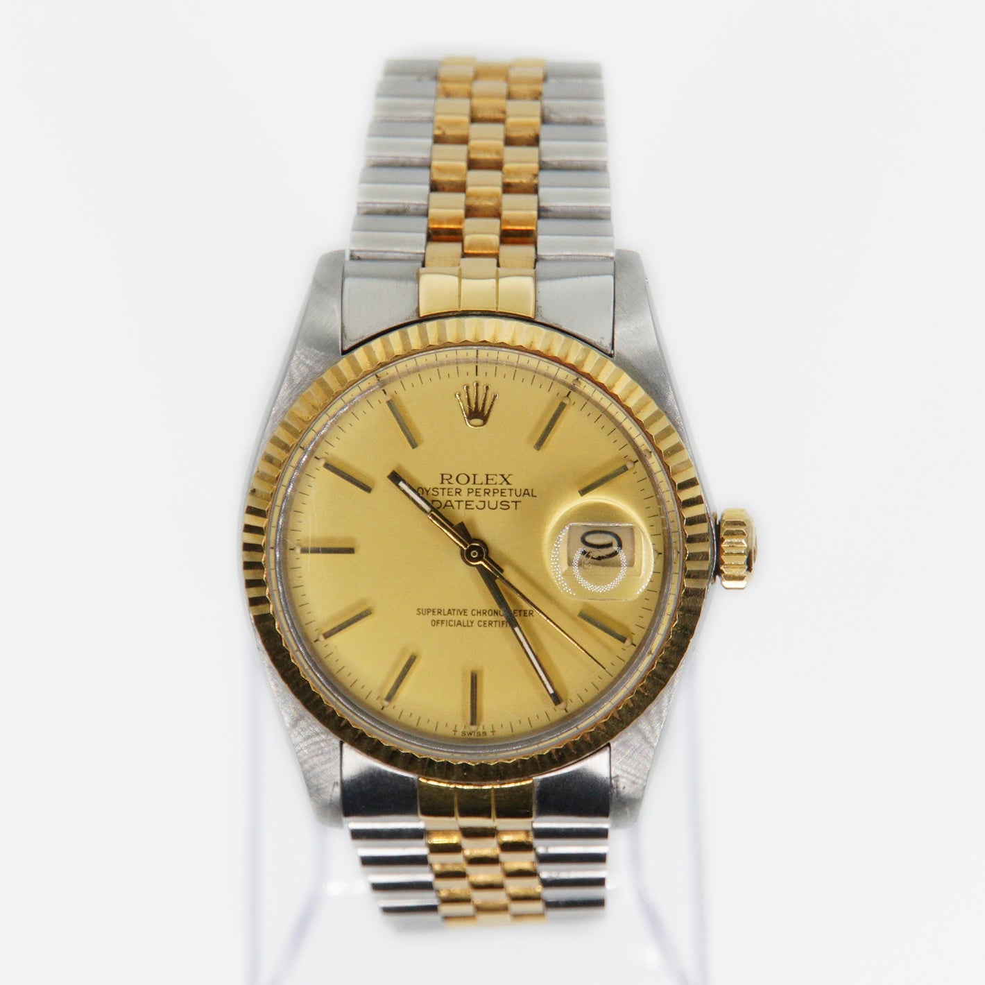 Rolex Datejust 36mm 16013 - 18k Yellow Gold & Stainless Steel - Gold Face - 40031