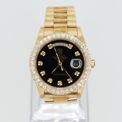 Rolex Day Date 36mm Presidential 18038- 18k Yellow Gold - Diamond Bezel & Dial - 40039