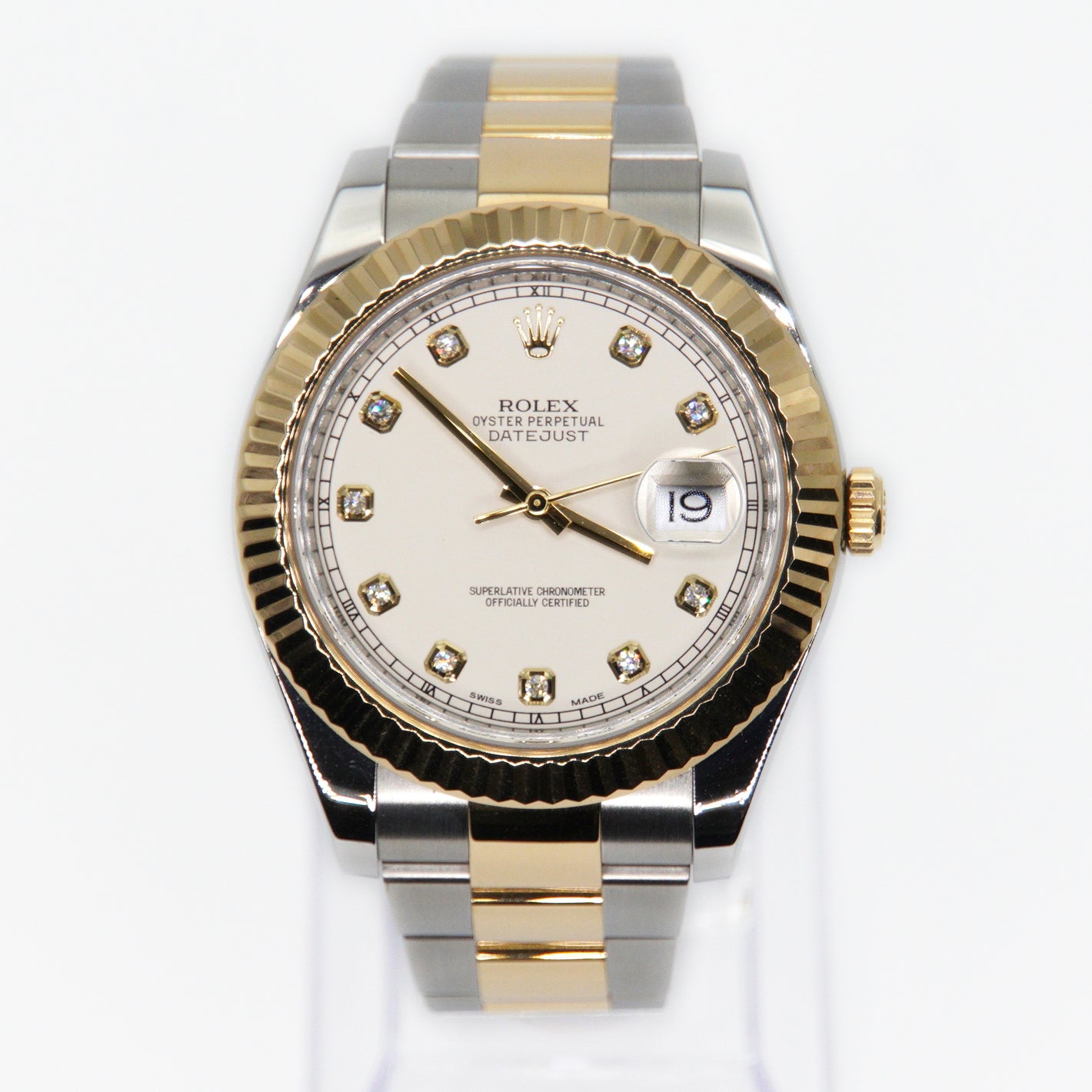 Rolex Datejust 41mm 116333 - 18k Gold & Stainless Steel - White Diamond Dial - 40015