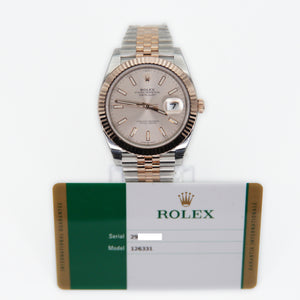 Rolex Datejust 41mm 126331 - 18k Rose Gold & Stainless Steel - Rose Sunburst Dial - 40011