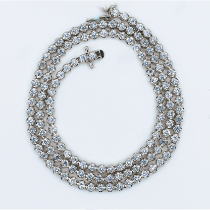 10k Solid Yellow Gold 3.5mm Lab VVS Diamond Tennis Chain - 10118