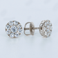 14k Solid Gold 8mm Lab Diamond Cluster Earrings - 50330