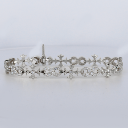 10k Gold Diamond Infinity Cross Bracelet - 20239