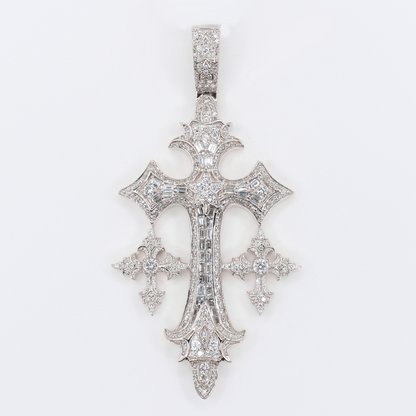 10k Gold Diamond Gothic Cross Pendant - 60638