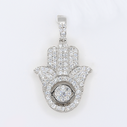 18k Gold Diamond Hamsa Pendant - 60639