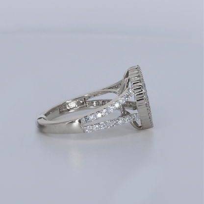 10k Solid Gold Baguette Diamond Heart Ring - 30380