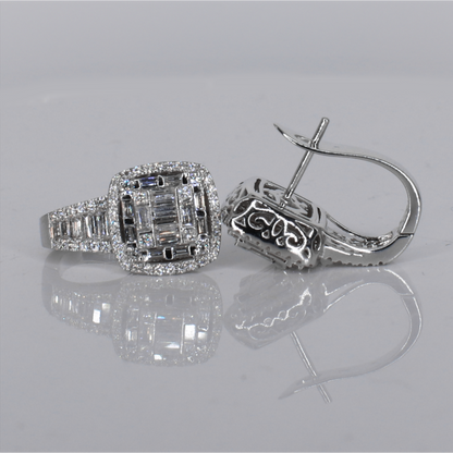 14k Solid Gold VS1 Diamond Huggie Earrings - 50307