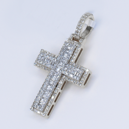 10k Gold Diamond Cross Pendant - 60632