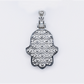 14k Solid Gold Diamond Hamsa Pendant - 60609