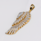 14k Solid Gold Diamond Angel Wing Pendant - 60592