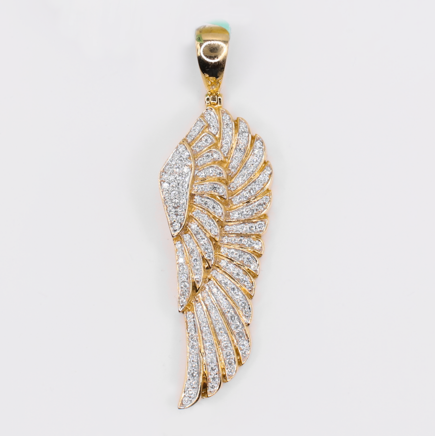 14k Gold Diamond Angel Wing Pendant - 60592