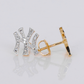 14k Solid Gold 10mm Diamond NY Yankees Earrings - 50311