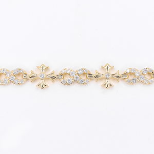 10k Gold Diamond Infinity Cross Bracelet - 20239