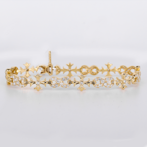 10k Gold Diamond Infinity Cross Bracelet - 20239